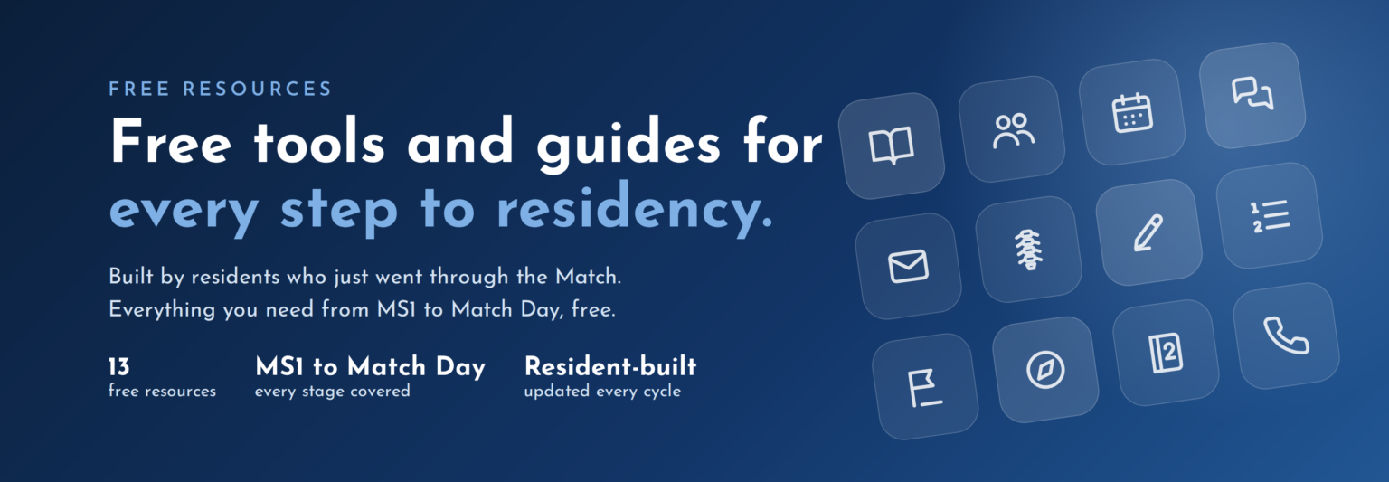 free medical student resources for residency applications and USMLE/COMLEX, built by MatchPal